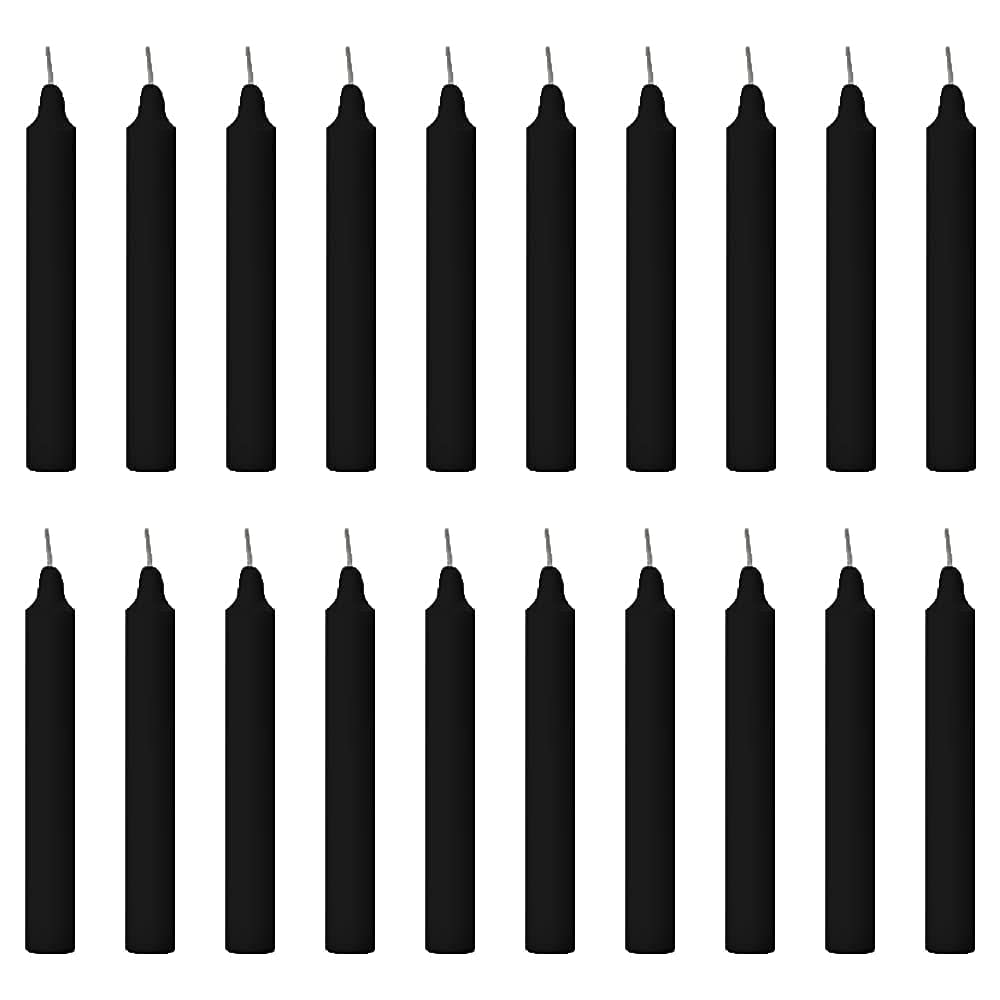 Black color candle set of 20, 4 inch long