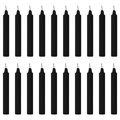 Black color candle set of 20, 4 inch long