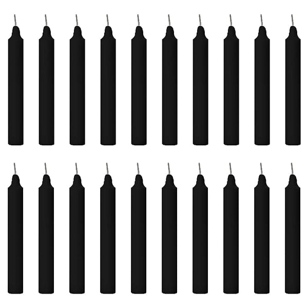 Black color candle set of 20, 4 inch long