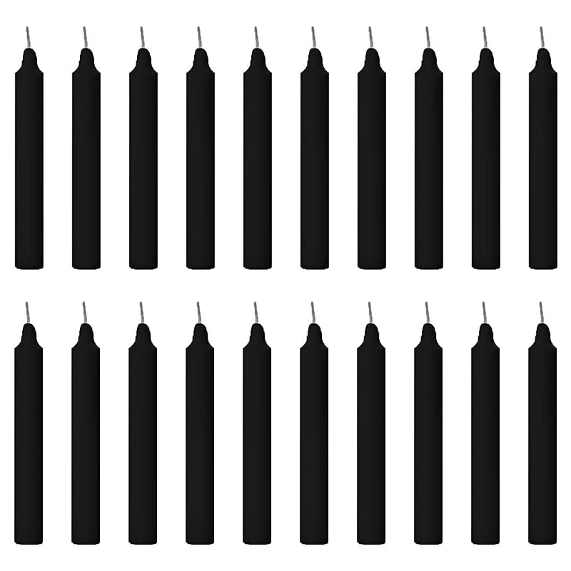 Black color candle set of 20, 4 inch long