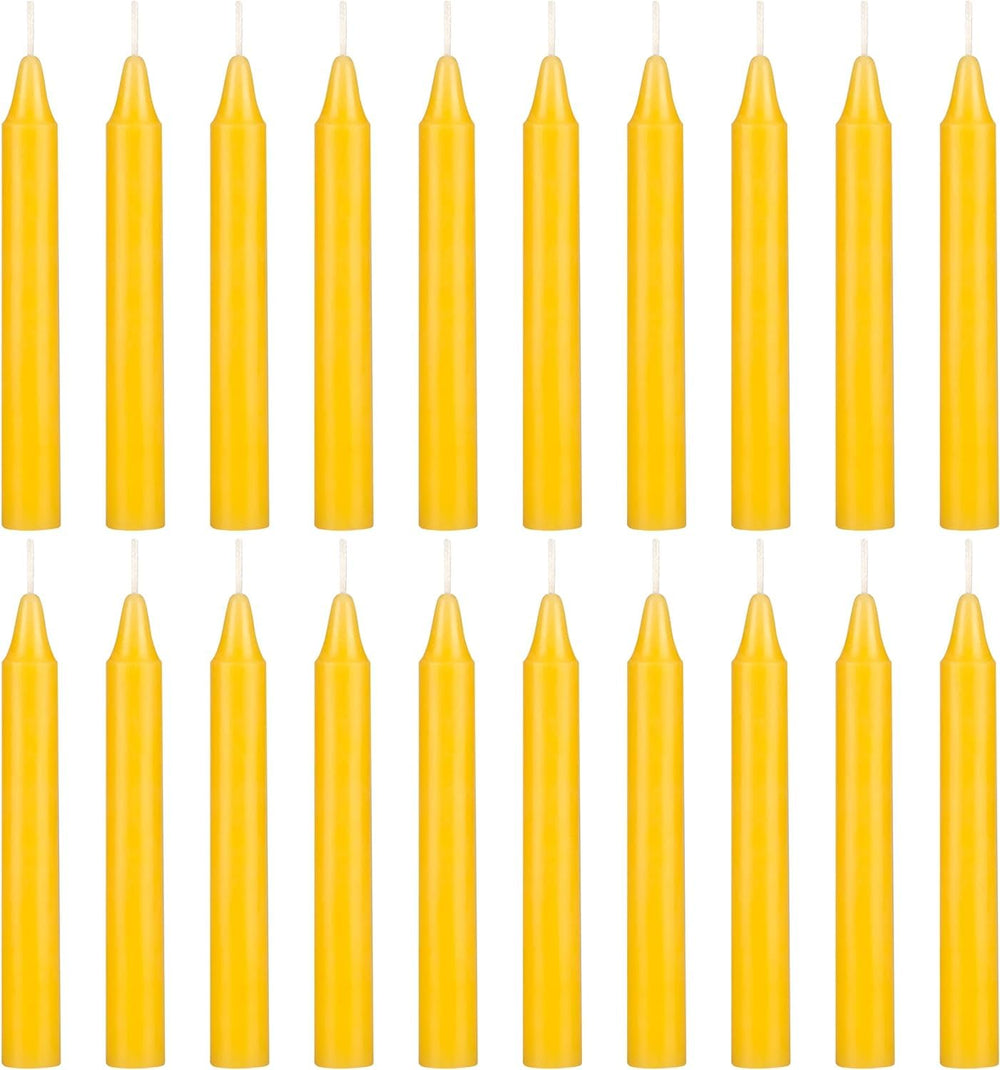 Yellow color candle set of 20, 4 inch long