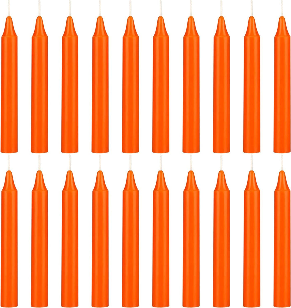 Orange color candle set of 20, 4 inch long
