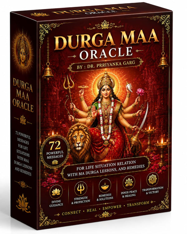 Durga Ma Oracle Cards Set - 72 Full Colored Thick Cards, with her Different swaropp, Educational Messages from Goddess from her Life situations, Free e Guidebook