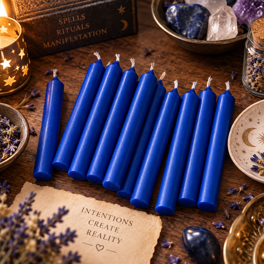 Blue color candle set of 20, 4 inch long