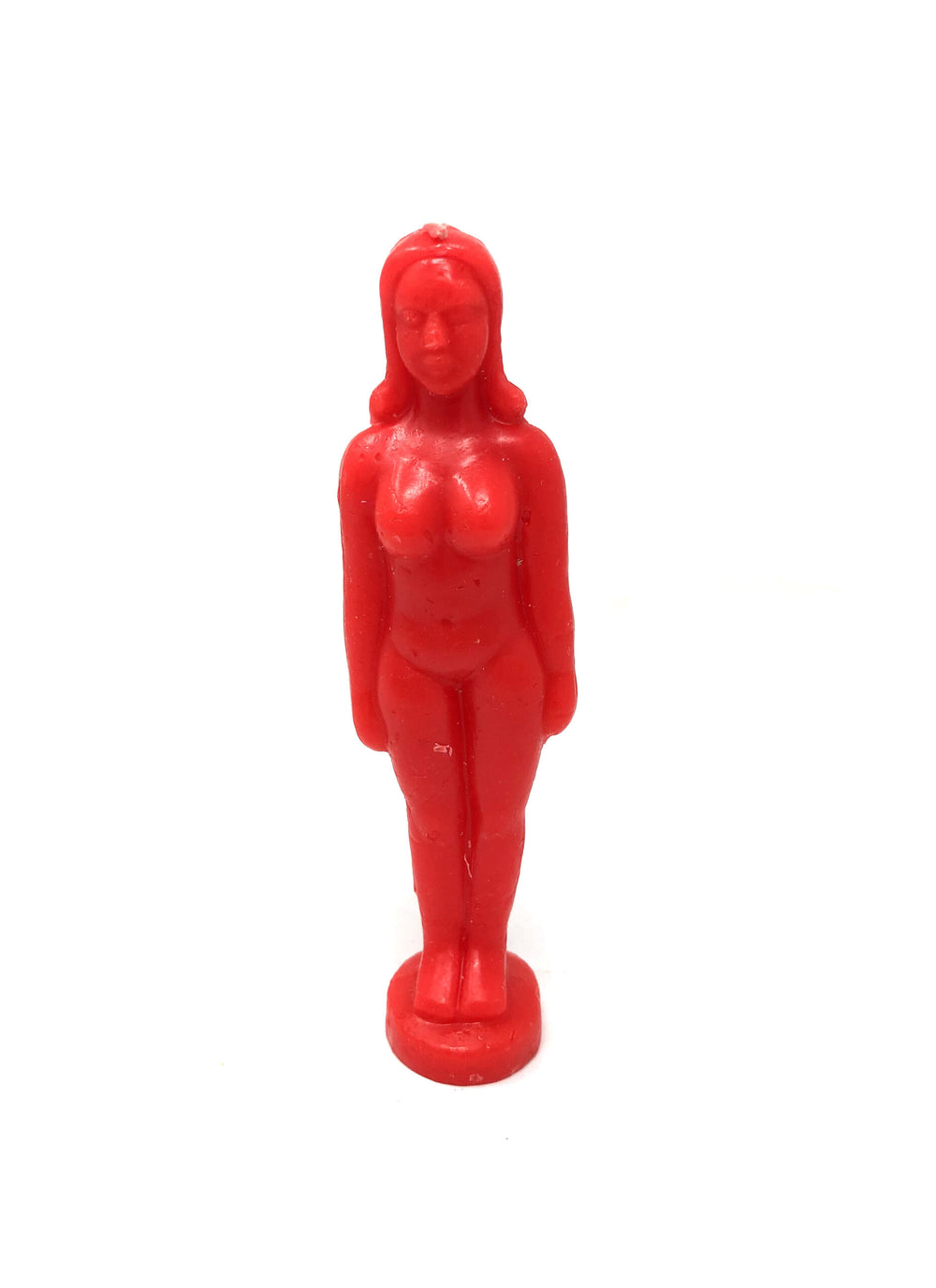Red female figurine candle 6.5 inches