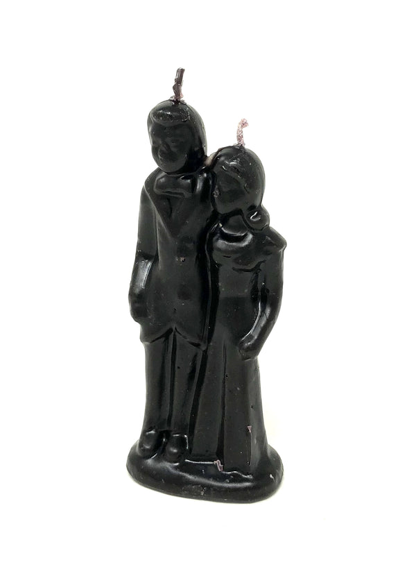 Black marriage couple figurine candle