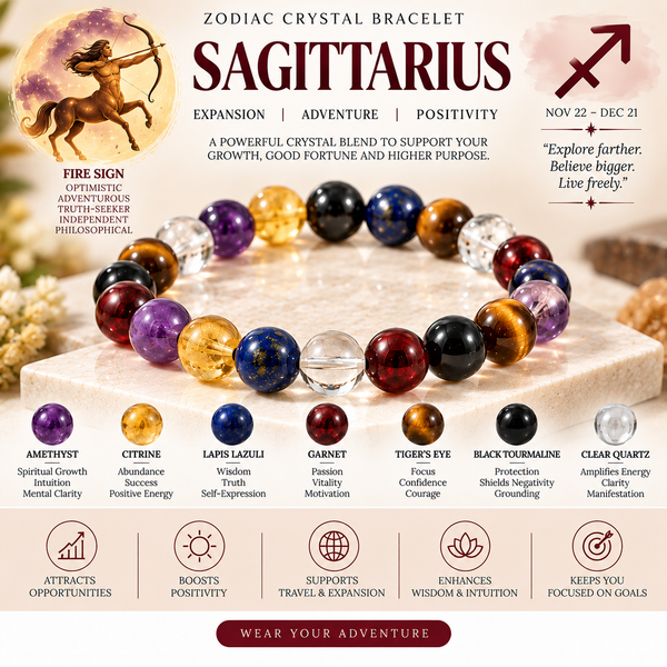 Crystal bracelet for saggitarius