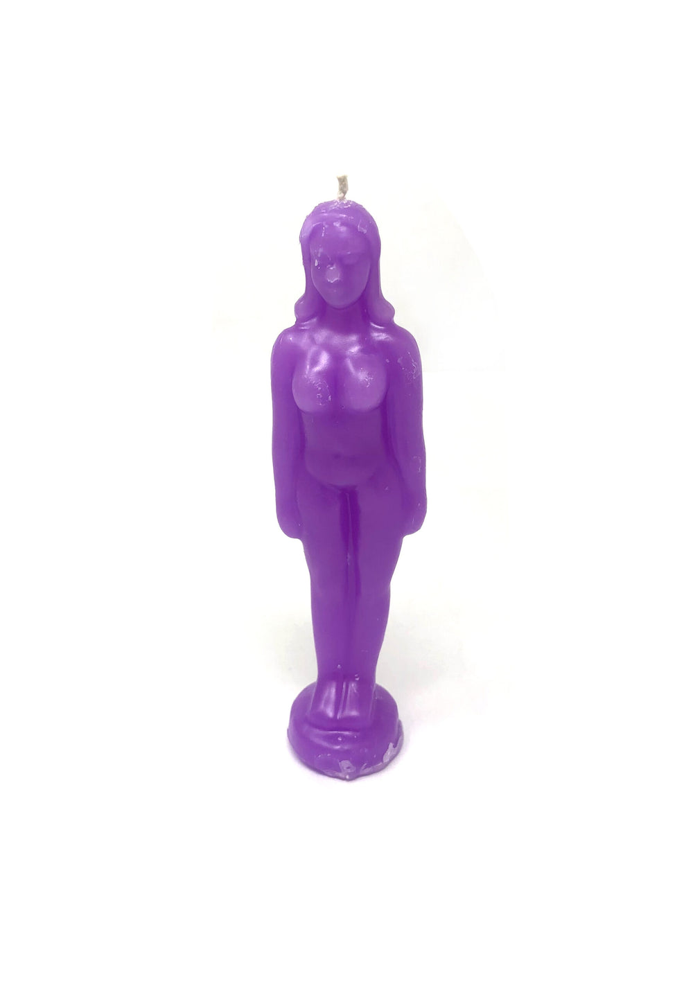 Purple female figurine candle 6.5 inches