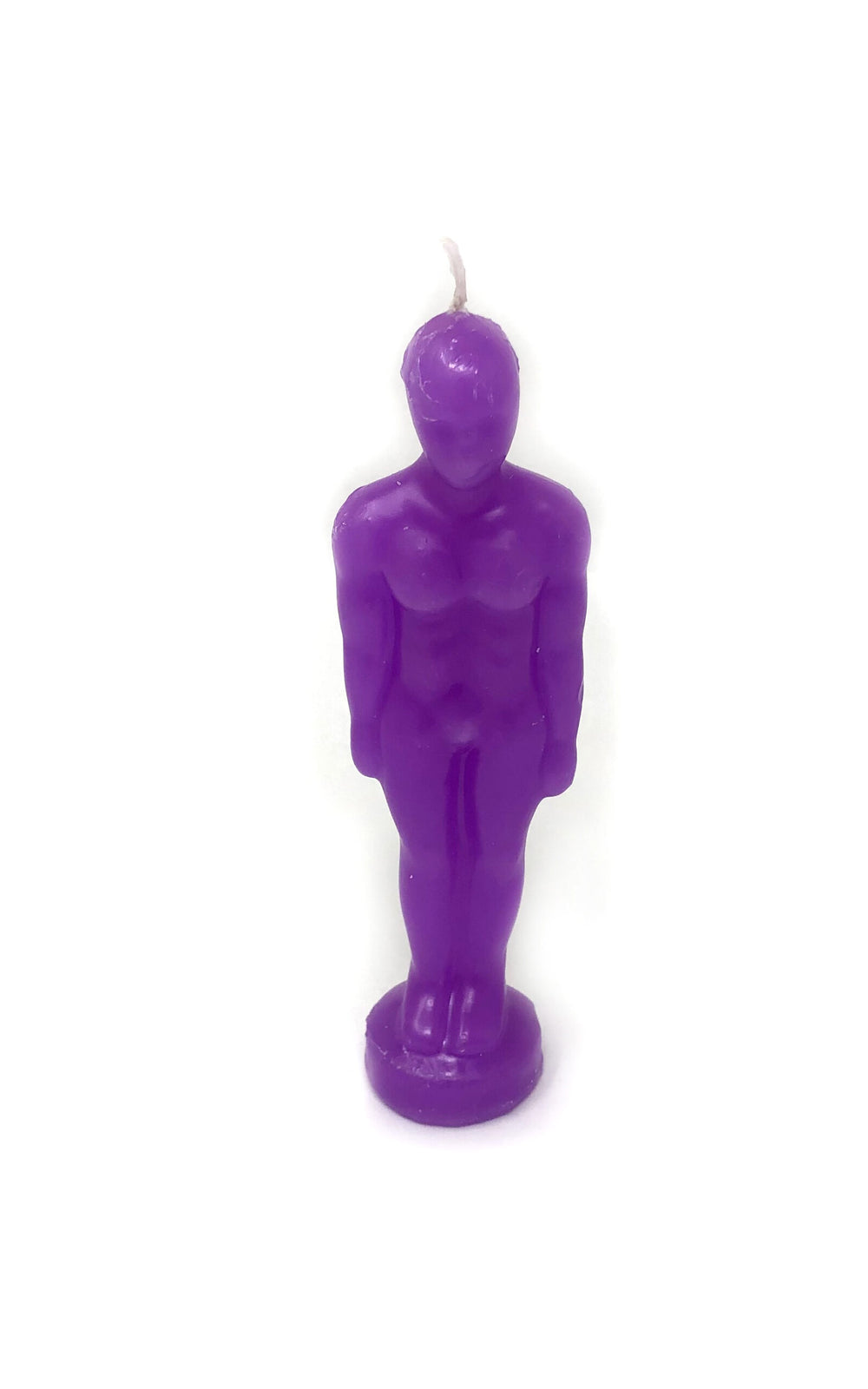 Purple male figurine candle 6.5 inches