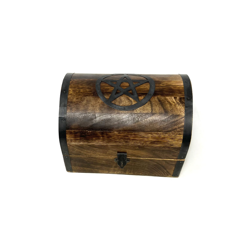 Brown WOODEN STORAGE / TAROT CARD BOX TREE OF LIFE, CURVED  FOR TAROT CARDS, JEWELRY