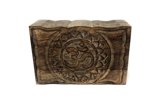 Brown Wooden Storage / Tarot Card Box Om, for Tarot Cards, Jewelry