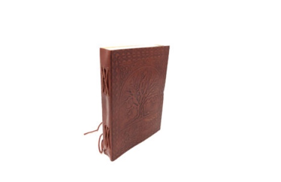 JOURNAL of Handmade paper With LEATHER COVER, tree of life