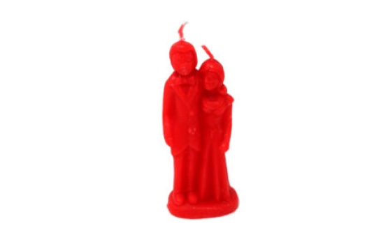 Red Marriage Couple Figurine Candle