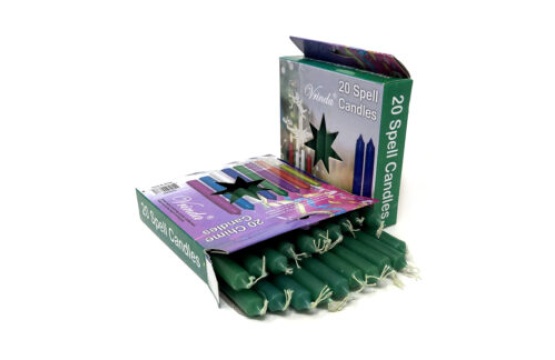 Green Color Candle Set of 20, 4 Inches