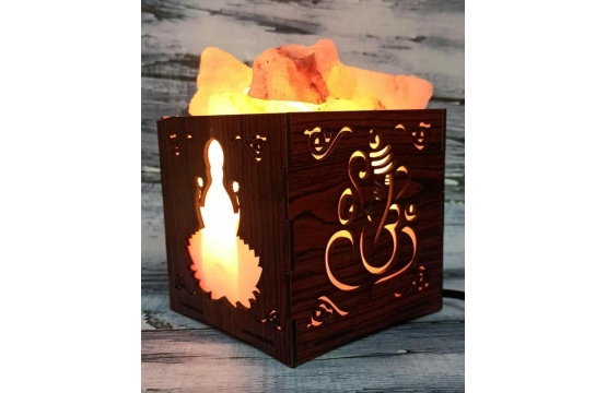 Lakshmi Ganesha and Sarswati Salt Lamp in Basket