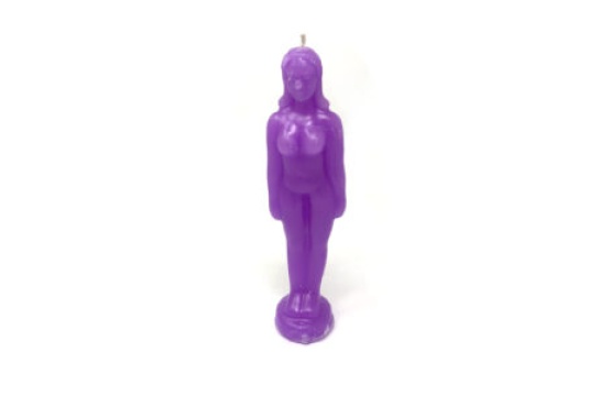Purple Female Figurine Candle 6.5 Inches