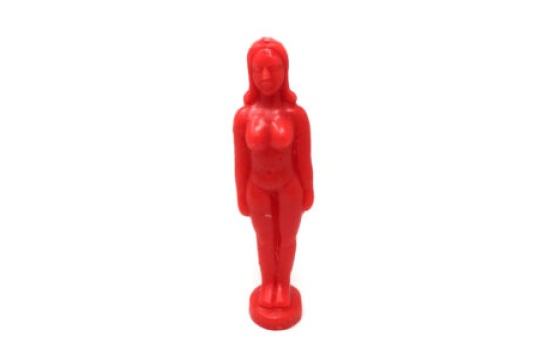 Red Female Figurine Candle 6.5 Inches
