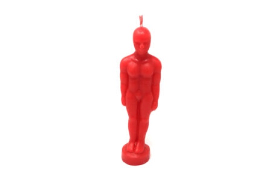 Red Male Figurine Candle 6.5 Inches