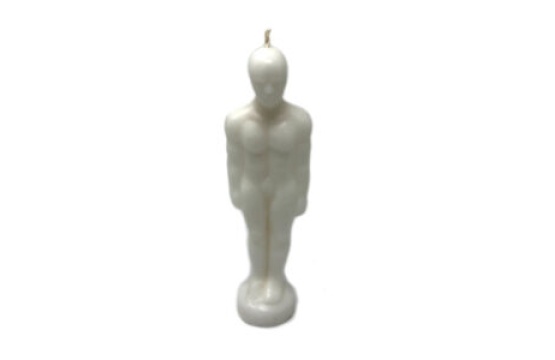 White Male Figurine Candle 6.5 Inches