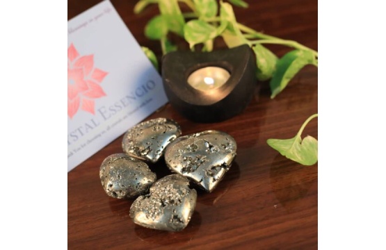 Golden Pyrite Heart Shape Crystal
