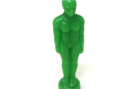 Green Male Figurine Candle 7 Inches
