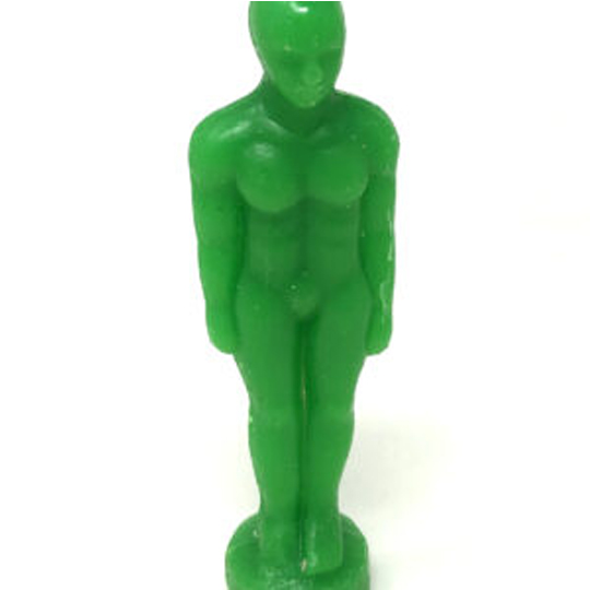 Green Male Figurine Candle 6.5 Inches
