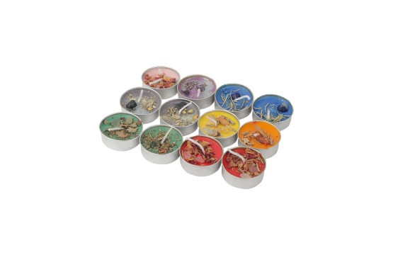 Multi Color Crystal  Tealight Candle Set of 18