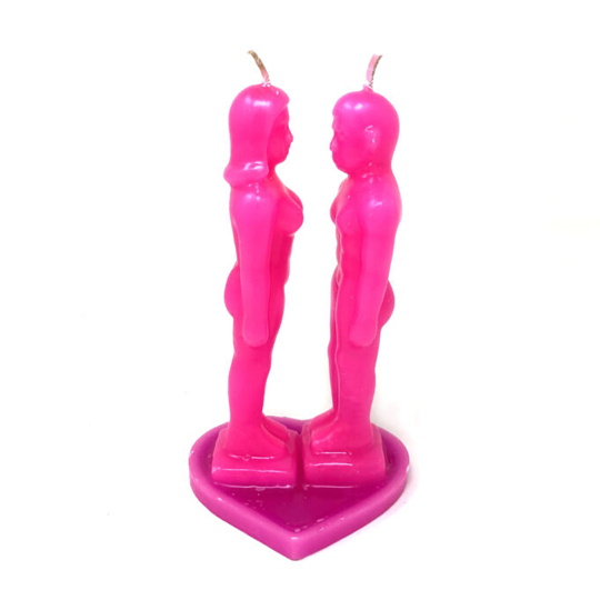 Pink Couple Candle 7 Inch