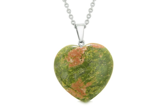 Unakite Heart Pendant (20-25mm)