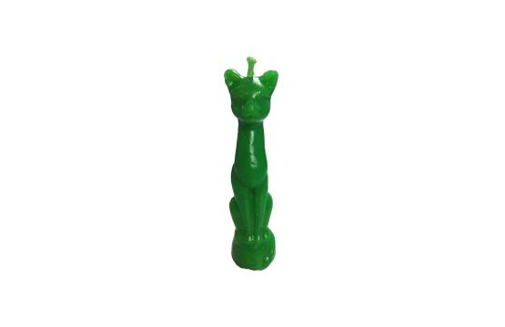 Green Cat Candle 5.5 Inch